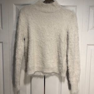 White Fuzzy River Island Turtleneck